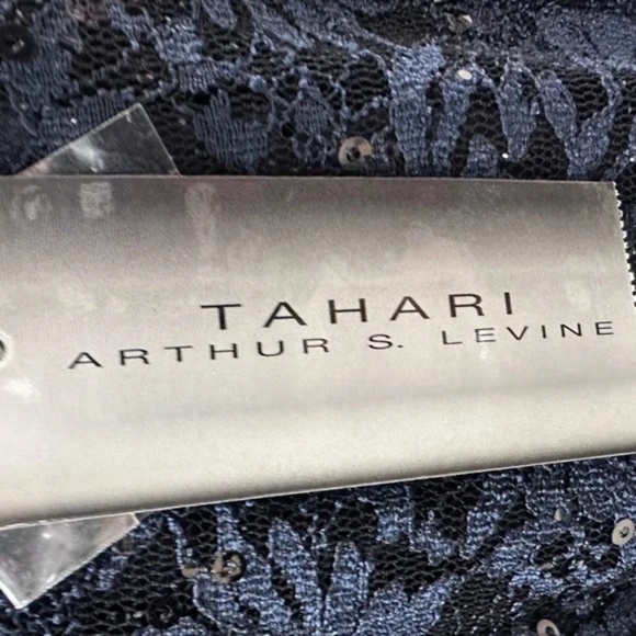 Tahari ASL navy evening gown NWT size 8 - Picture 2 of 15